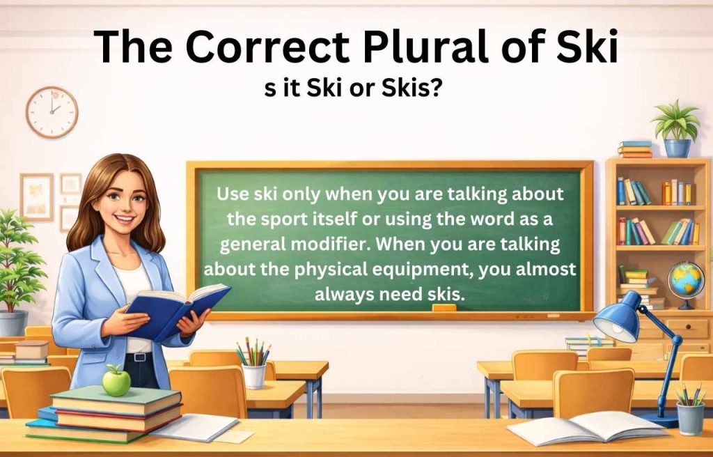 Is it ski or skis? Learn the correct plural of ski, the simple rule, and how native speakers use it in real life.