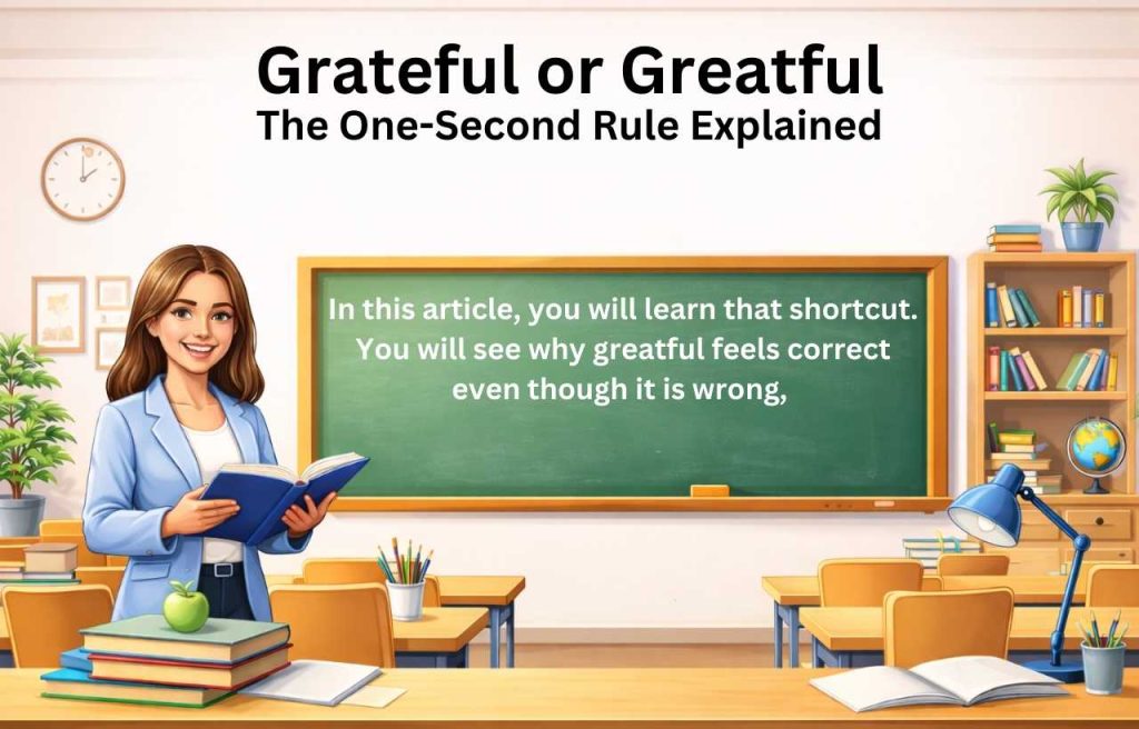 Confused about grateful or greatful? Learn the correct spelling, the one-second rule native speakers use, and never make this mistake again.