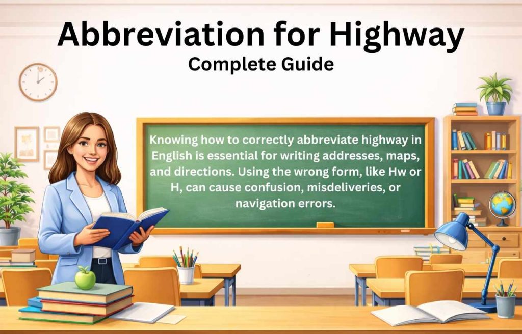 Discover the correct abbreviation for highway in English, usage rules, common mistakes, and examples for addresses, maps, and navigation.