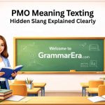 PMO meaning texting explained with chat example showing slang “Piss Me Off” used in a conversation on social media