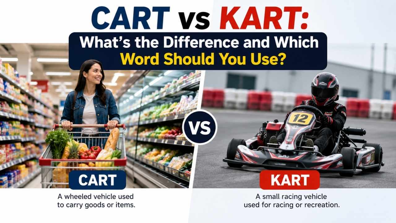 Many people get confused by cart vs kart because both words sound almost the same.