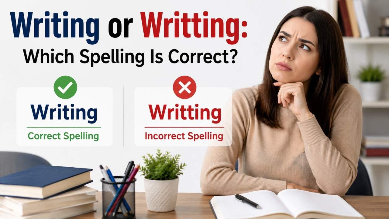 Many people get confused between writing or writting because both words may look correct at first glance.