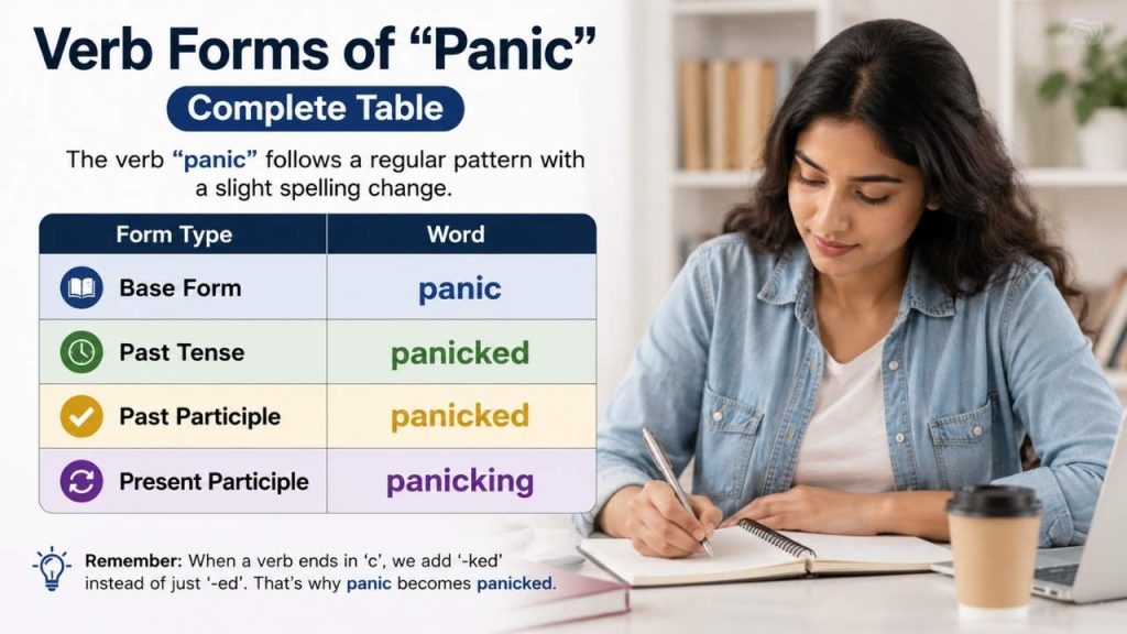 Verb Forms of “Panic” (Complete Table)