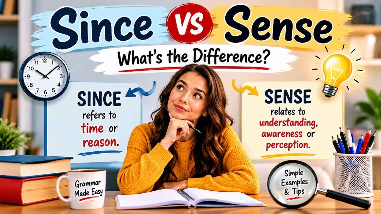 Many English learners confuse since vs sense because the two words sound similar in conversation.