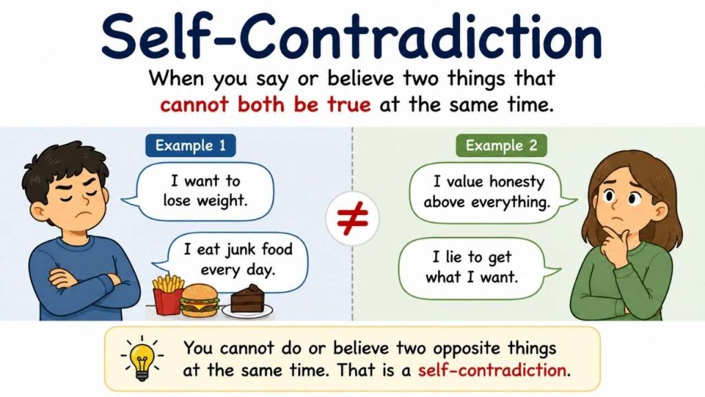Self-Contradiction Meaning in Simple Words