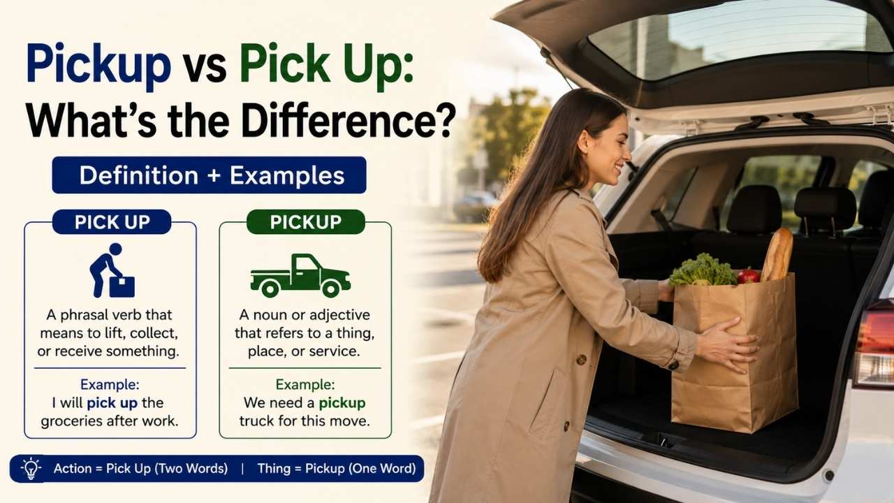 Many writers confuse pickup vs pick up because both forms look similar but serve different purposes in English grammar.