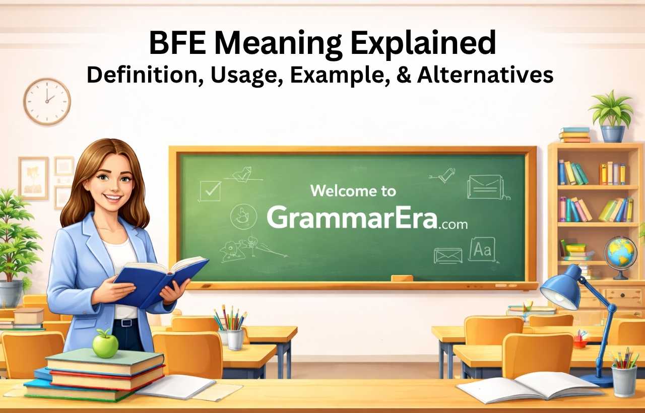 BFE meaning explained showing slang definition of remote or isolated place used in casual text messages and social media conversations