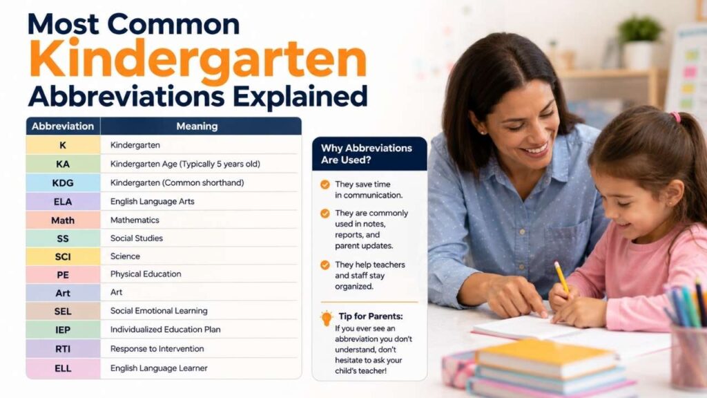 Most Common Kindergarten Abbreviations Explained