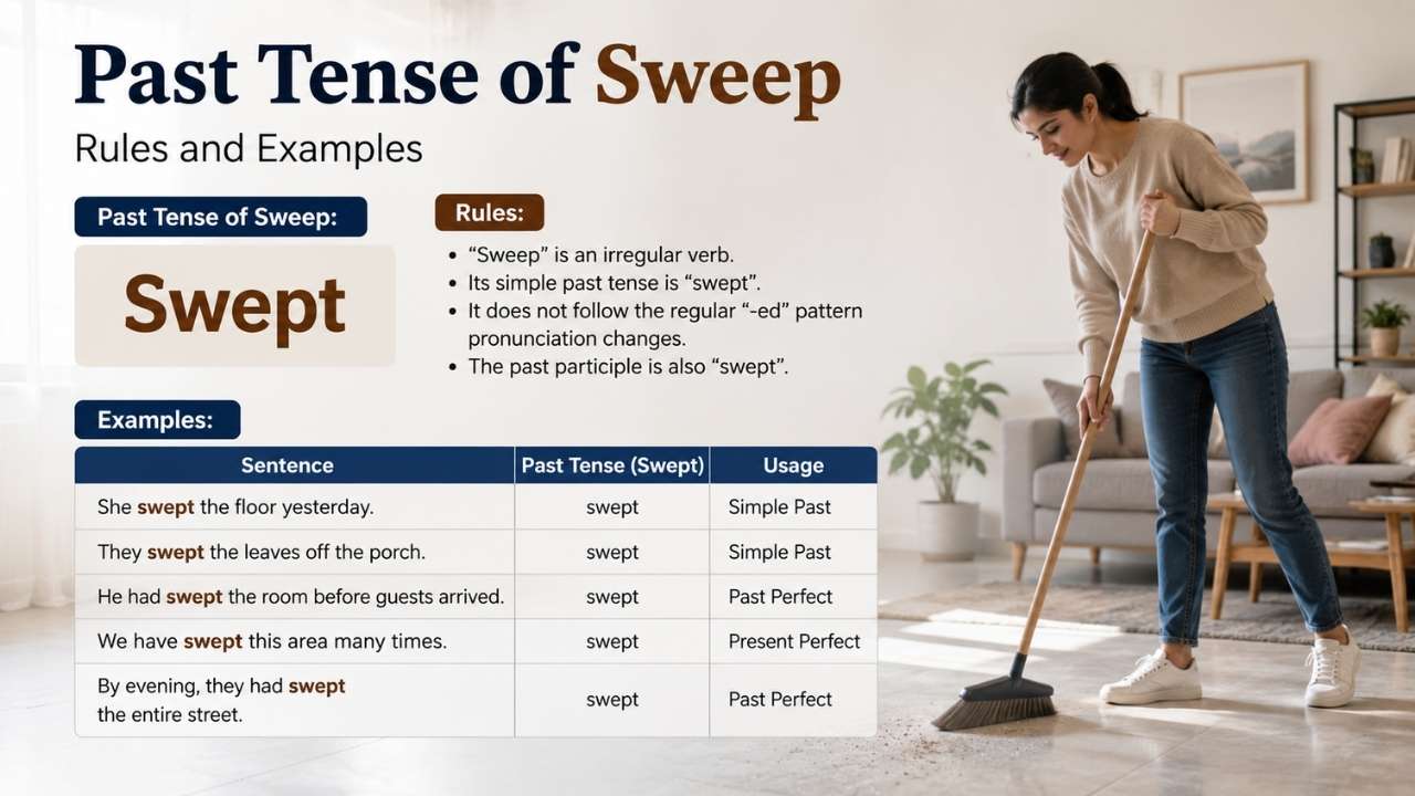 Past Tense of Sweep Meaning Rules and Examples - grammarera.com