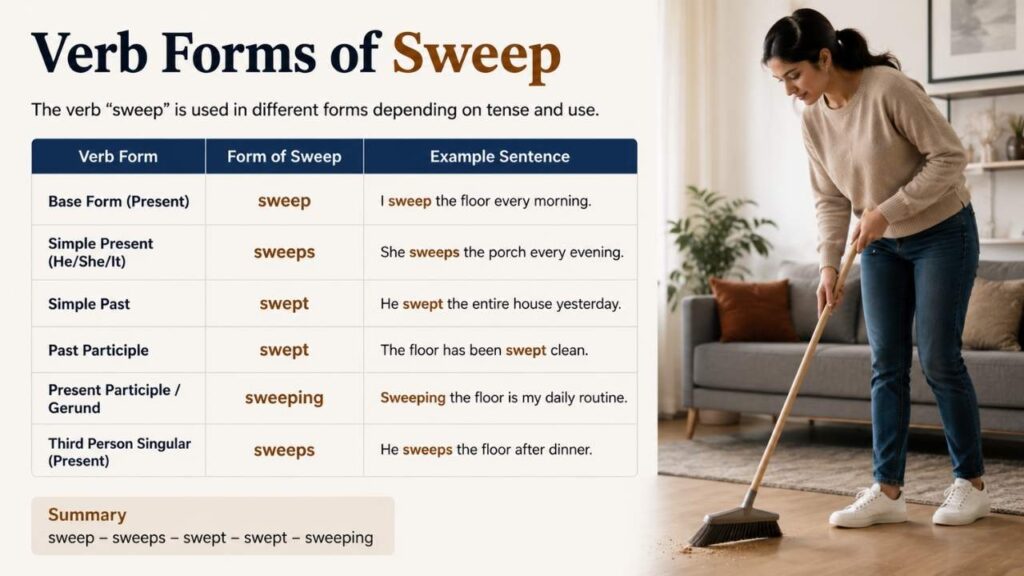 Verb Forms of Sweep