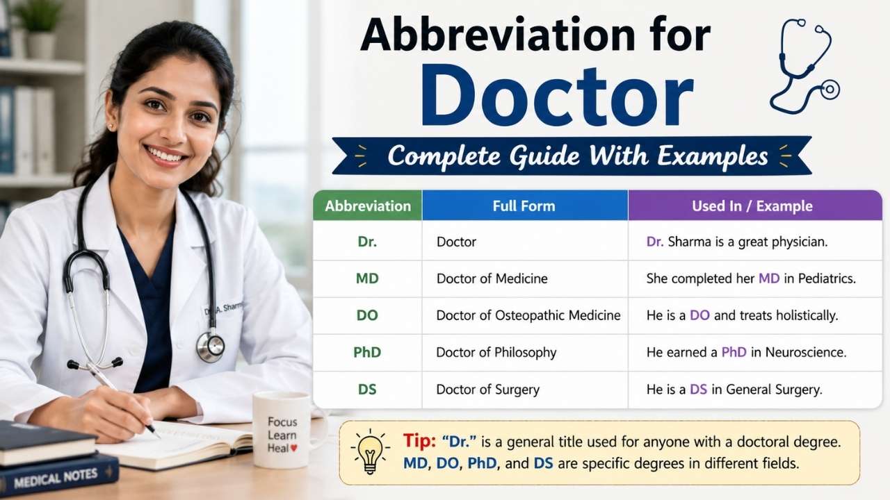 In simple terms, when someone searches for the abbreviation for doctor or asks “what does Dr stand for,” the answer is always doctor.