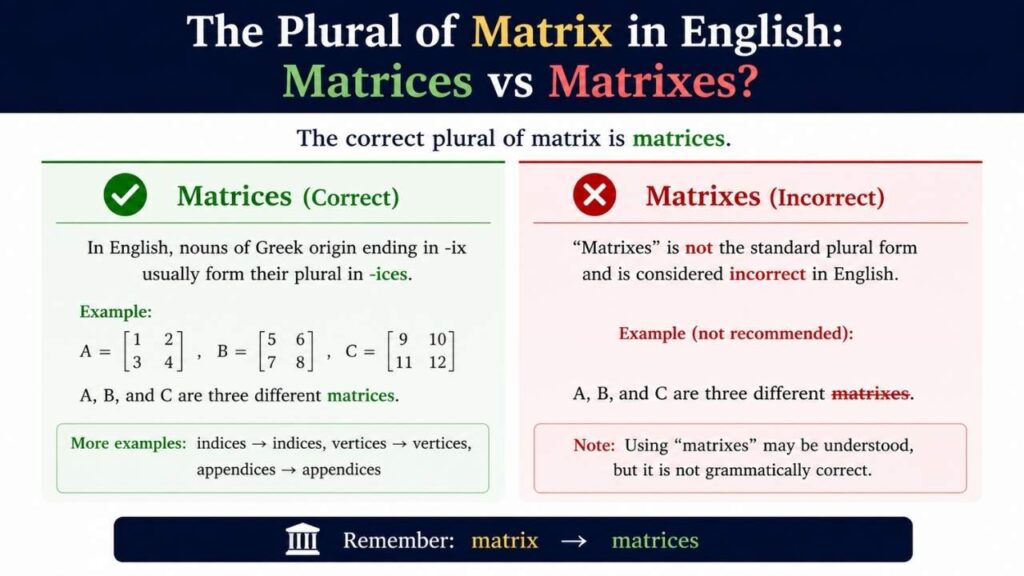 What Is the Plural of Matrix?
