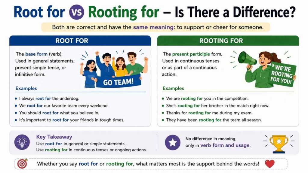 Root for vs Rooting for – Is There a Difference?