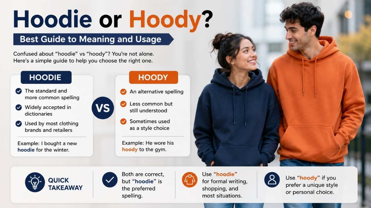 This creates search interest around phrases like hoodie vs hoody, how to spell hoodie, and is it hoodie or hoody.
