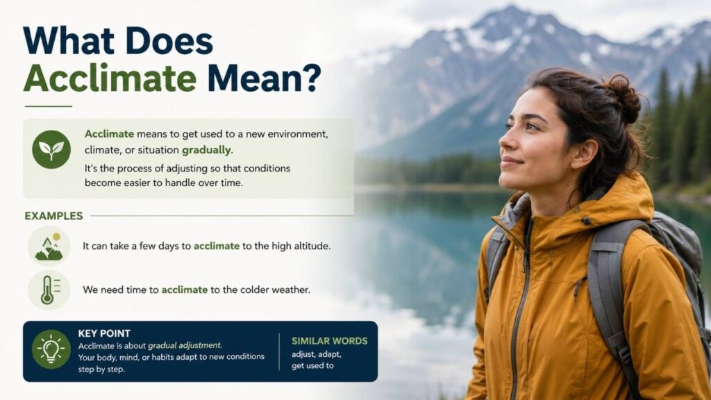 What Does Acclimate Mean?