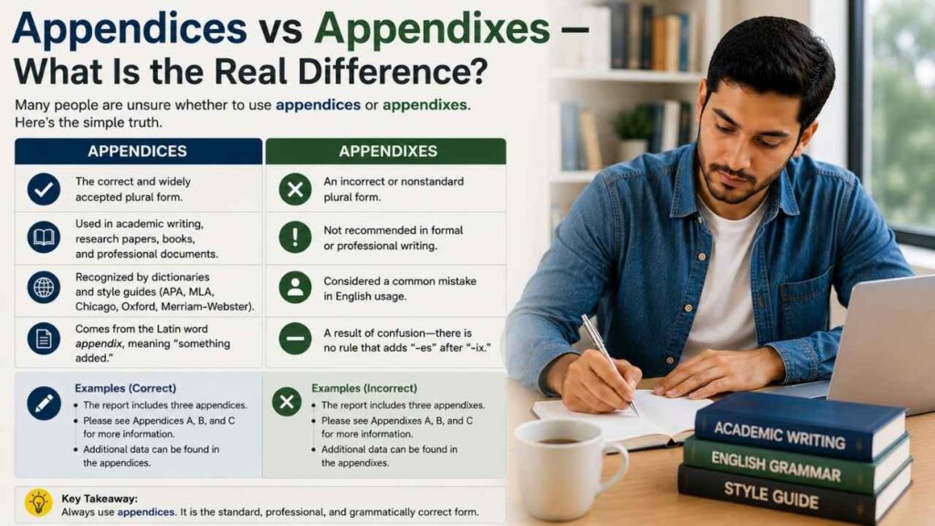 Appendices vs Appendixes — What Is the Real Difference?