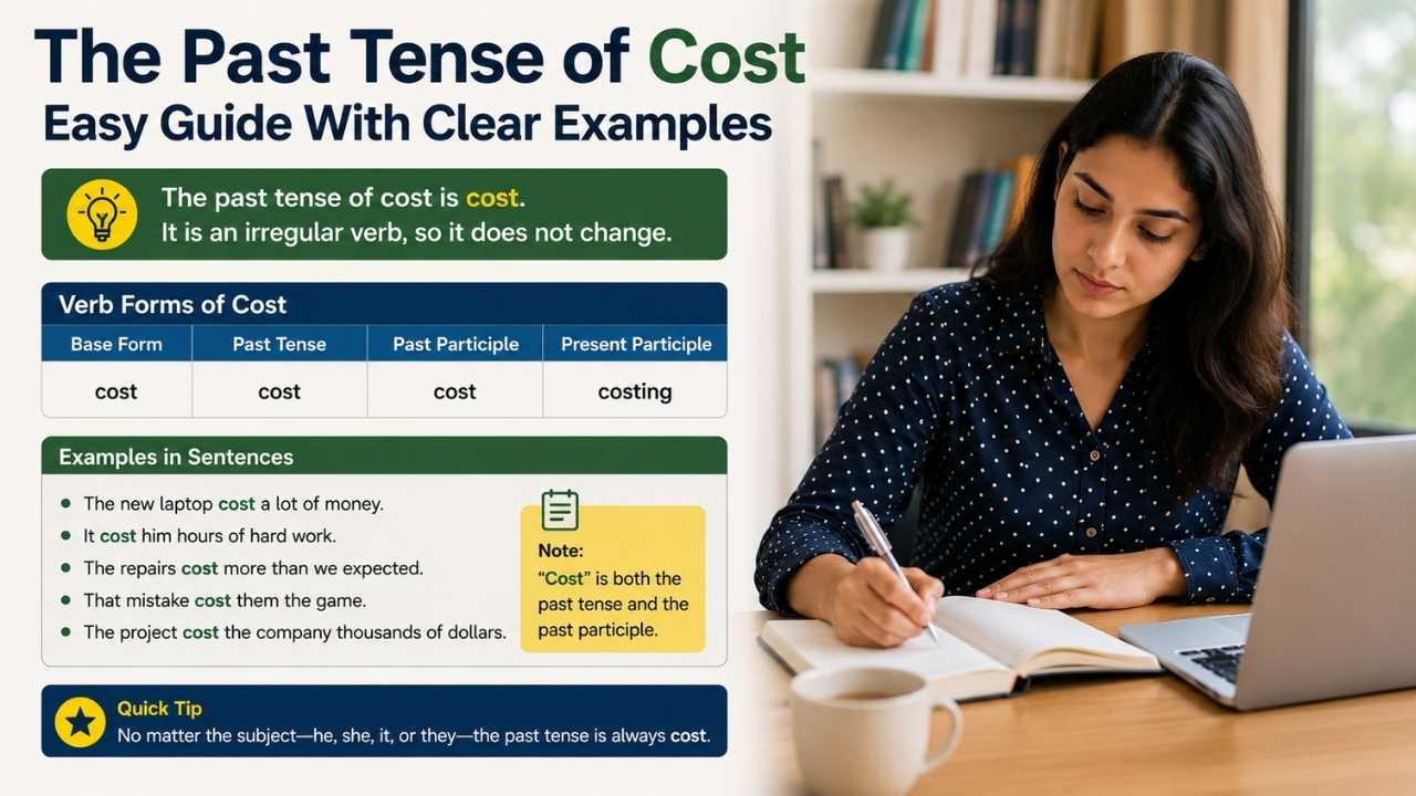 The past tense of cost often confuses English learners because it does not follow the usual grammar rule of adding “-ed” to make the past form.