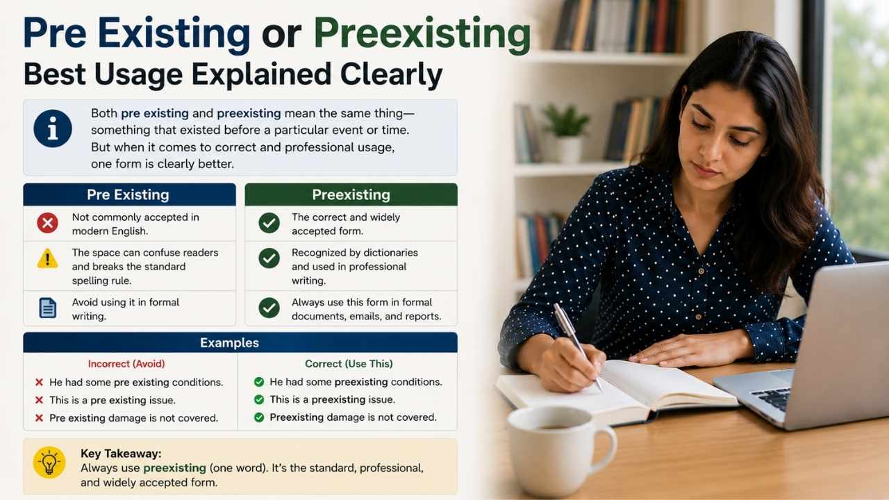The words pre-existing and preexisting often confuse writers, students, and even professionals.