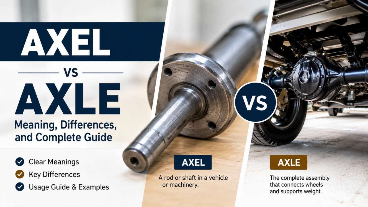 The confusion between axel vs axle is very common in English because both words sound almost the same but have completely different meanings.