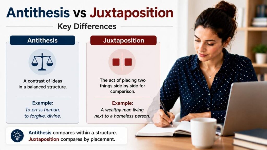 Antithesis vs Juxtaposition — Key Differences