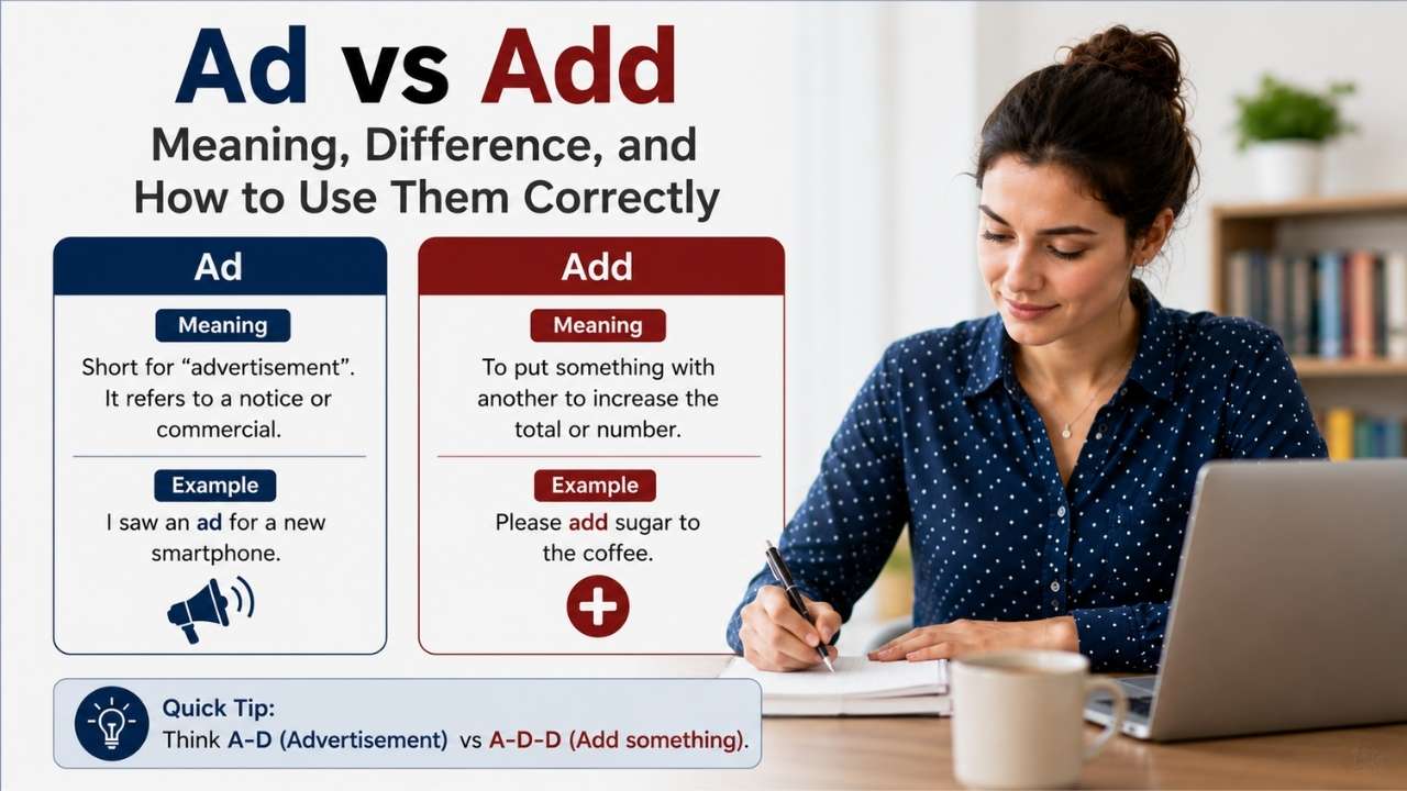 The confusion between ad vs add is very common in English writing.